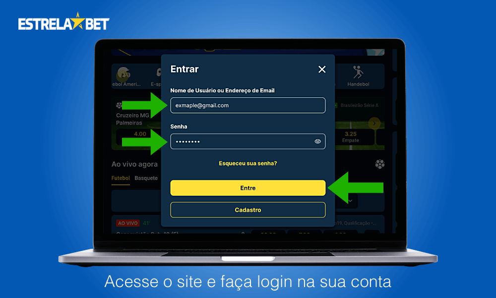 Para começar a apostar no Estrela Bet, você precisa fazer login em sua conta pessoal